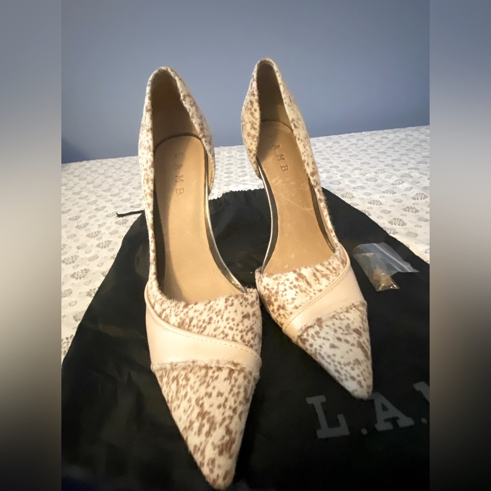 L. A. M. B calf hair high heels very sexy shoes